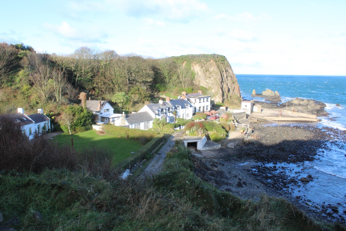 Portbraddon hamlet overlooking White Park Bay