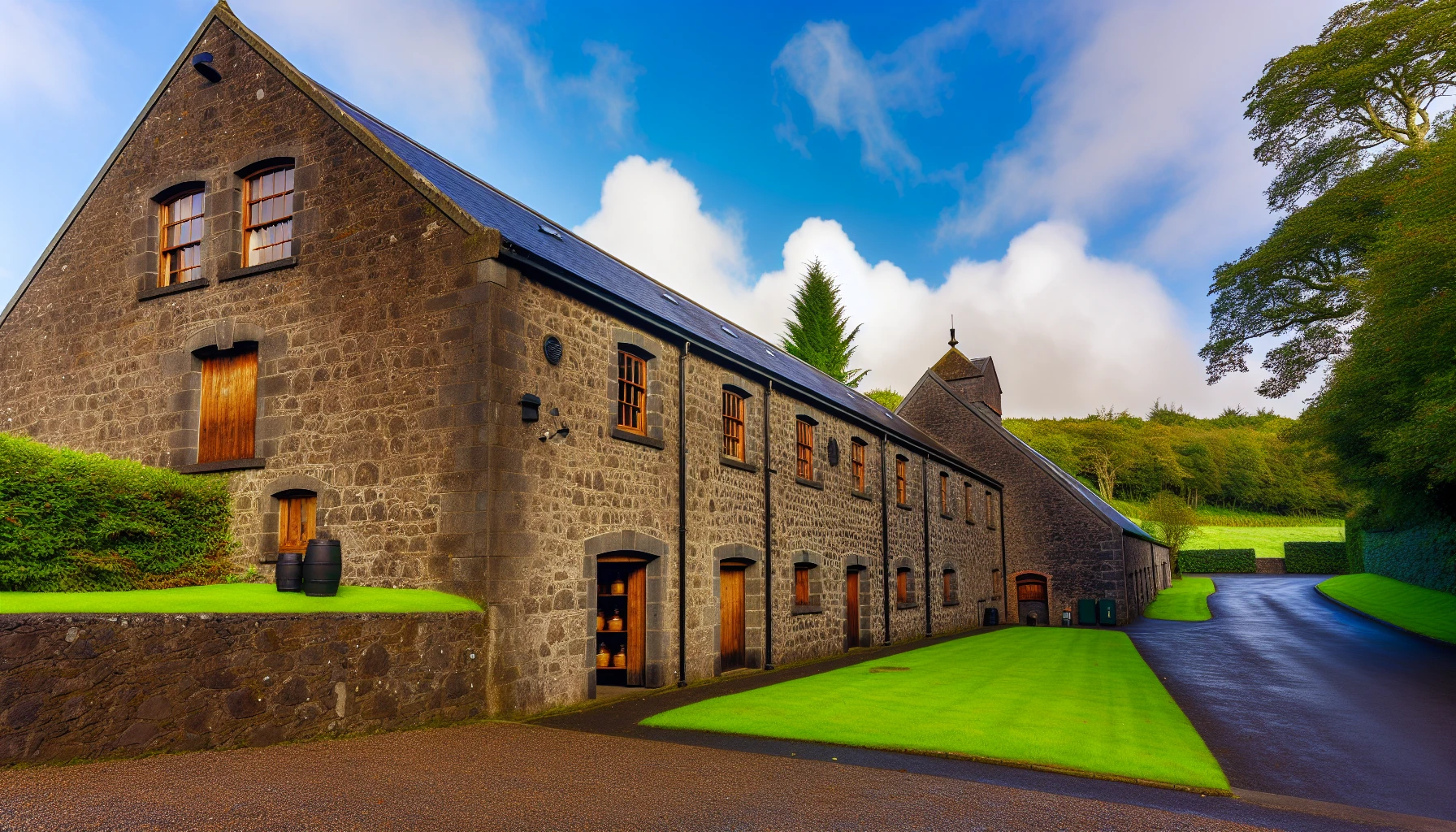 The historic Old Bushmills Distillery in Northern Ireland
