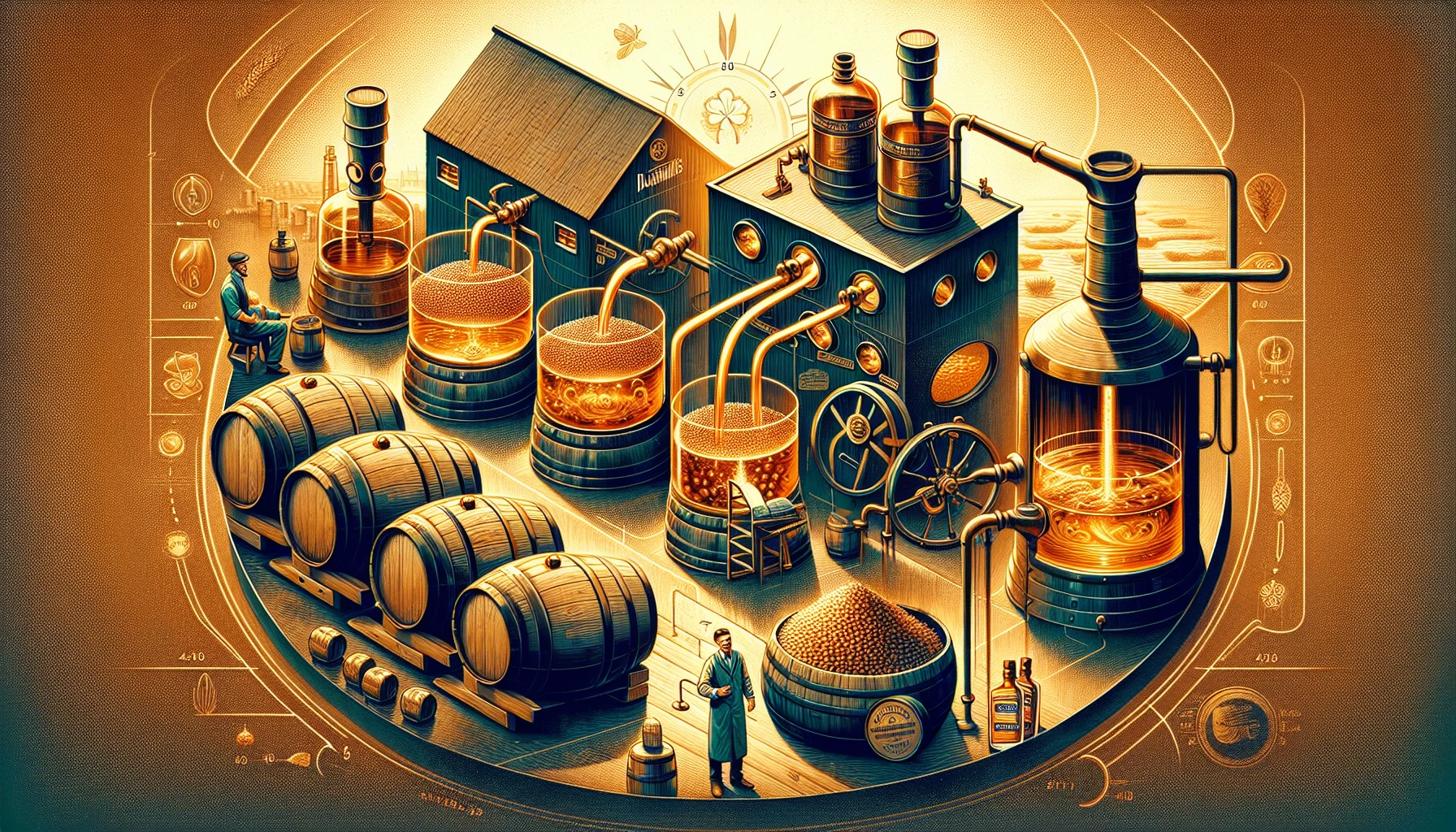 Triple-distilled whiskey production process at Bushmills