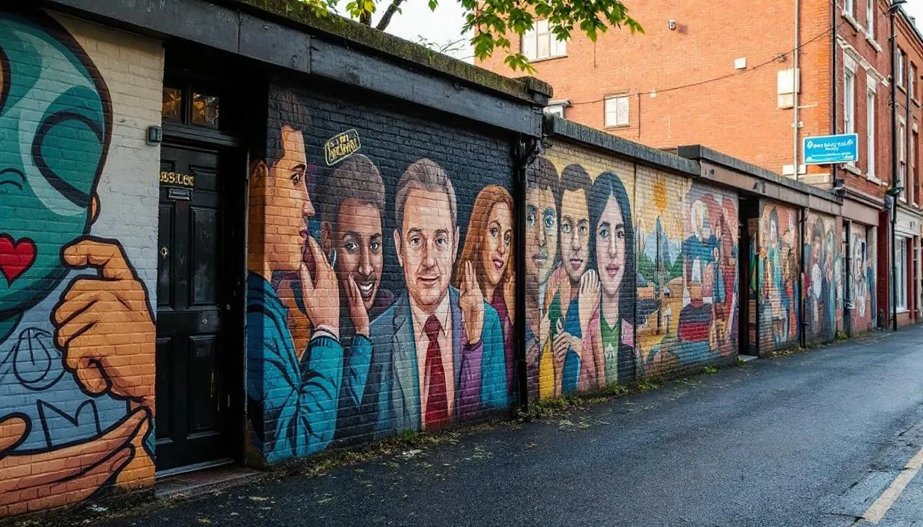 Murals and peace walls in Belfast, a highlight of the black taxi tour experience.