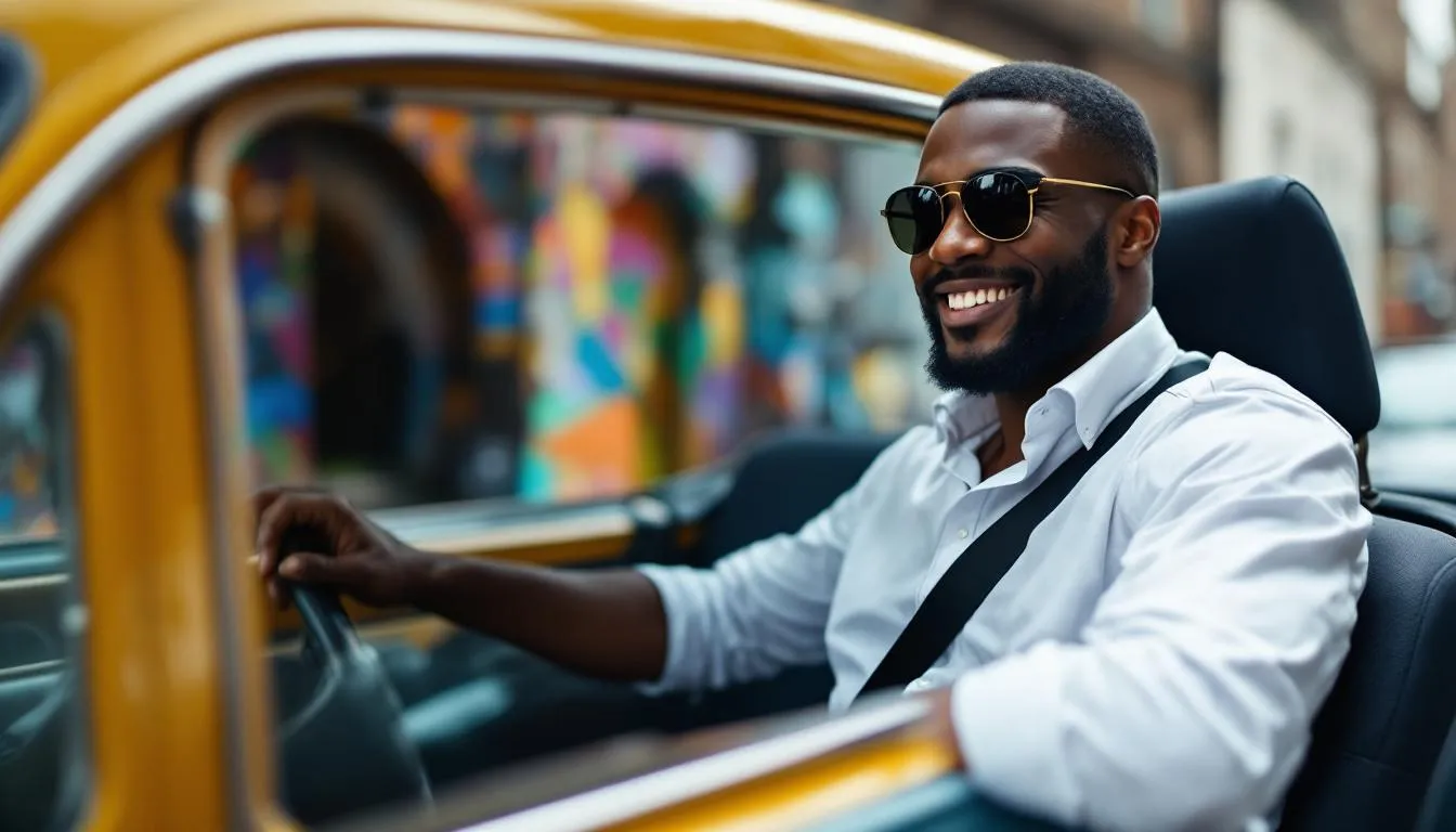 A black taxi driver providing practical information for a black taxi tour in Belfast.